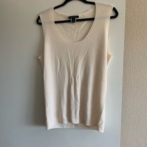 St John Cream Ribbed Sweater Shell